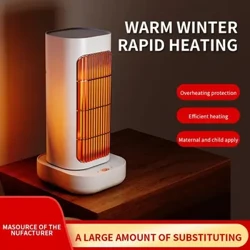 1300W berogailu elektriko eramangarria haizagailu PTC iraultzeko babesa Mini aire berogailua Etxeko mahaigaineko aire beroa, 90° burua astindu
