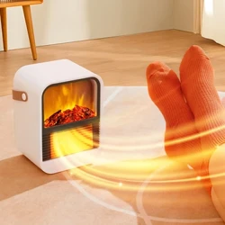 Portable Electric Heater Desktop Heating Stove Winter Mini Warmer Machine para sa Home Office Warm Air Blower Electric Fireplace