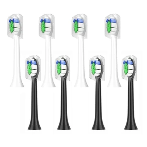 8 mau poʻo Brush i hoʻololi ʻia no Philips Sonicare DiamondClean HX3/HX6/HX9 Series Uila niho niho HX6066/71 Soft DuPont Nozzles