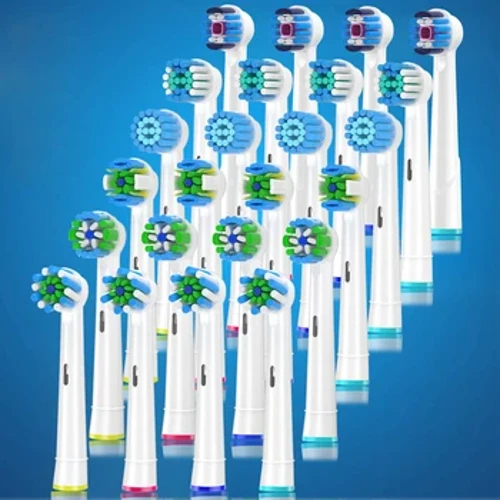 4 csomag fogkefefej, amely a legtöbb Braun Oral B elektromos fogkefével kompatibilis, 4 db csere fogkefefej, fehér