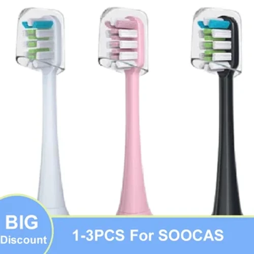 1-3 STK for SOOCAS X3/X3U/X5 erstatningsbørstehoder Sonic elektrisk tannbørstebørste Myk DuPont bust Egnede munnstykker