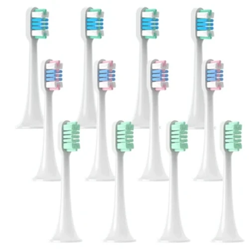 6pcs Suiga mo XIAOMI T300/500/700 Ulusu'i Ulu Onic Eletisi Toothbrush Mozzles Bristle malu ma pulou fa'amaufa'ailoga afifi.