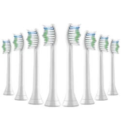 8 pakete ordezko hortzetako eskuila buruekin bateragarriak dira Phillips Sonicare DiamondClean ordezko eskuila buruekin