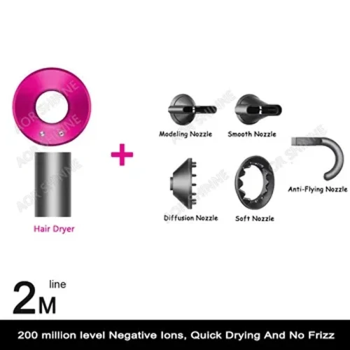 มืออาชีพ Leafless เครื่องเป่าผม Negative Lon Hair Care Quick Dry Home เครื่องเป่าผมที่มีประสิทธิภาพคงที่ 200 ล้าน Anion Blow Dryer