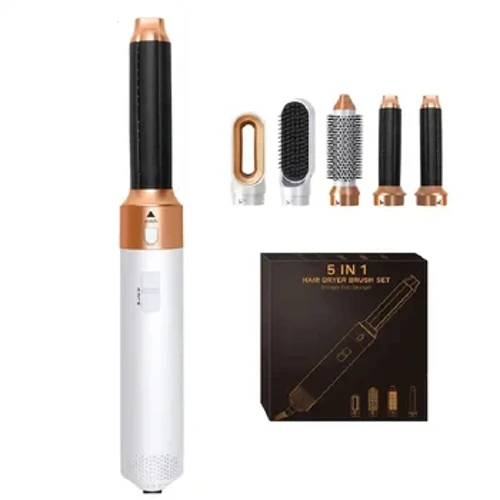 Asciugacapelli 5 in 1 Pettine ad aria calda Bigodini con diffusore Asciugacapelli elettrico Spazzola ad aria calda multifunzionale completa professionale