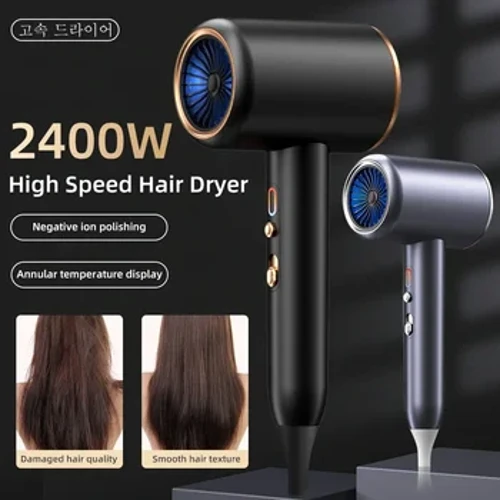 Ile-lehorgailu profesionala Haize hotza beroa eta aire-eskuila Ile-lehorgailua Negatiboa Lehorgailu lehorgailua indartsua PowerDryer Salon-tresna 2400W 3. engranajea