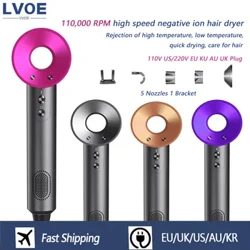 Pengering Rambut Listrik Kecepatan Tinggi Blow Drier Profesional Ion Negatif Perawatan Rambut Pengering Rambut Pengurangan Kebisingan Suhu Konstan