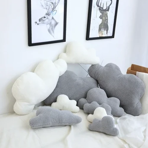 Lucu 3 Ukuran Super Lembut Bantal Bantal Boneka Mewah Awan Mainan Seprai Kamar Anak Perempuan PP Katun Kursi Sofa Dekorasi Rumah Hadiah
