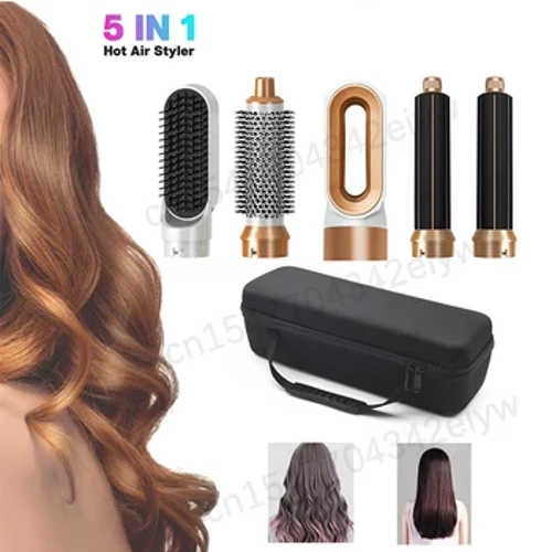 Baru 5 In 1 Pengering Rambut Profesional Kecepatan Tinggi Curling Iron Hot Air Comb Set untuk Dyson Airwrap Straightener Styling Alat