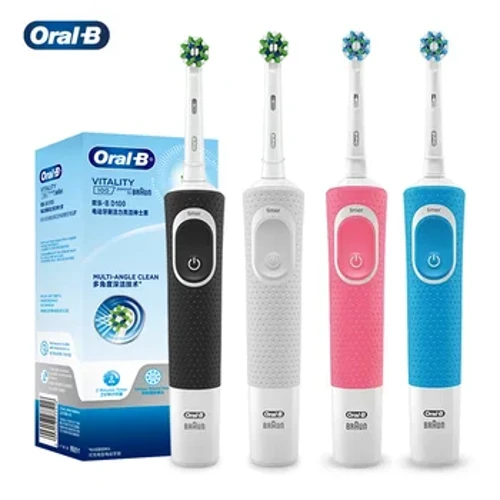 Oral B D100 Elektresch Zännbürk 2D Vitalitéit Botzen Zänn Pinsel Waasserdicht Elektronesch Zännbürk Induktiv Ladegeräter Mat Timer