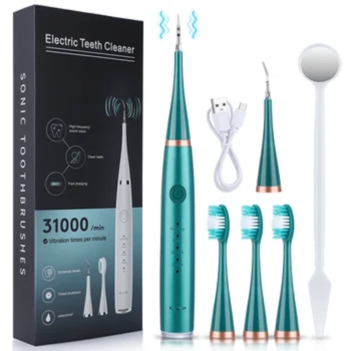 6 an 1 Ultrasonic Dental Cleaner Scaler Dental Tartar Remover Elektresch Zännbürk Sonic Zänn Plaque Cleaner Zännreiniger