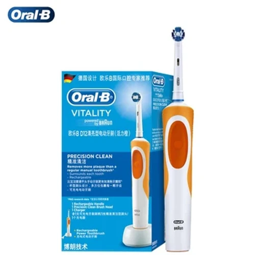 Oral B D12 Vitality Electric Toothbrush Rechargeable Sonic Tooth Brush Soft Bristle Inductive Charging Wehe i ka Plaque no nā mākua.