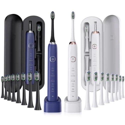 Smart Sonic ელექტრო კბილის ჯაგრისი Ultrasound IPX7 მრავალჯერადი დატენვის კბილის ჯაგრისი 5 რეჟიმი Smart Time Whitener კბილის ჯაგრისი Sarmocare S100