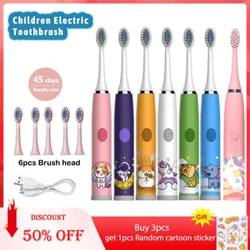 Tamaiti Fusi nifo Eletise Ataata Tamaiti ma Suiga Ulu Ultrasonic IPX7 Suavai Toe fa'aaogaina Sonic Toothbrush