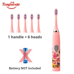 Crianças Sonic Electric Toothbrush iPx7 Desenho à prova d'água colorido para crianças Uso de cerdas macias substituíveis com cabeças de escova de dente