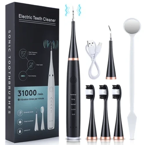 Bàn Chải Đánh Răng Điện 6 Trong 1 Siêu Âm Nha Khoa Bụi Máy Cao Răng Tẩy Sonic Răng Mảng Bám Bụi Bàn Chải Đánh Răng Máy Tiệt Trùng