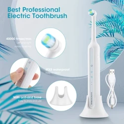 ʻO Rotary Sonic Electric Toothbrush no nā mākua i hoʻopaʻa hou ʻia i nā niho pulupulu hiki ke holoi ʻia i ka uila uila hoʻomaʻemaʻe niho pulupulu Timer Brush IPX7
