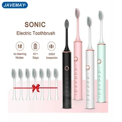 Diş Fırçası IPX7 Su Geçirmez Yetişkin Ultrasonik Sonic Elektrikli Diş Fırçası 18 Dişli Akıllı Zamanlayıcı USB Hızlı Şarj Diş Fırçası J272