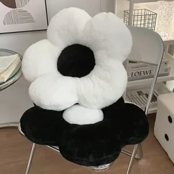 Blumen-Sitzkissen, Sofakissen, Bürostuhlkissen, schwarz-weißes Sitzpolster, Sitzsofakissen, Lendenwirbelstützkissen, Raumdekoration