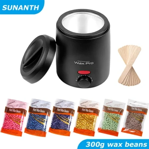 Vaxmaskin för hårborttagning Vaxvärmare Depilering Vaxning Warmer Doppning Pot Depilatory Wax Smältsats med vaxbönor och stick