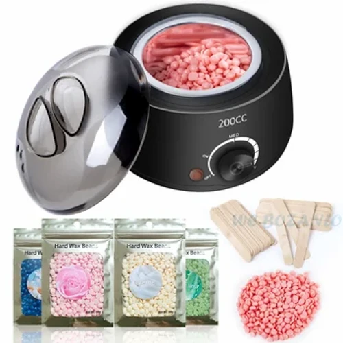 200CC grelec za vosek, toplejši stroj za odstranjevanje dlak za roke, noge, telo SPA Epilator Parafinski vosek Lonček + Voščeni fižol + Lesene palčke