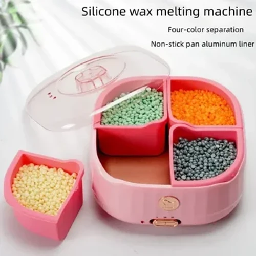 Neue Silikon-Paraffinheizung mit Vier-Box-Gitter Antihaftbeschichtung Wachsschmelztopf Multifunktionale Wachsmaschine zur Haarentfernung