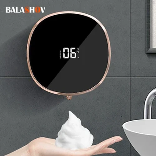 Berøringsfri automatisk induktionshåndvaskesensor Skum Infrarød sensor Flydende sæbedispenser med temperatur digitalt display