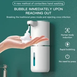 Automatesch Schaum / Flësseg Seef Spender Buedzëmmer Touchless Smart Wäsch Hand 380ml Infrarout Sensor Seef Spender fir Buedzëmmer