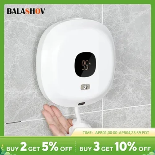 Treo Tường Tự Động Tạo Bọt Xà Phòng Phòng Tắm Máy Rửa Tay Thông Minh Sạc USB Touchless Màn Hình LED Hiển Thị Xà Phòng