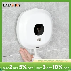 Wandmontéiert Automatesch Schaum Seifen Spender Buedzëmmer Smart Wäschmaschinn Hand Maschinn USB Laden Touchless LED Display Seifen Spender