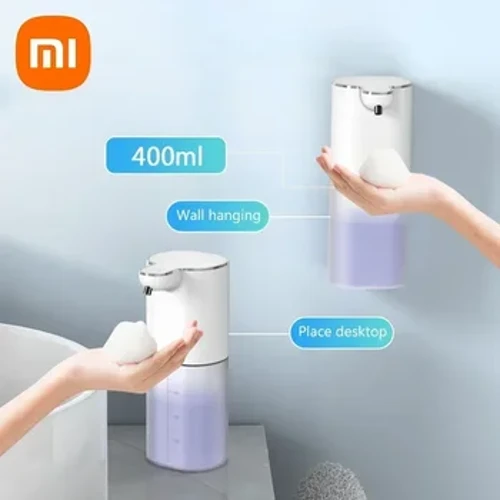 Máy phân phối xà phòng tạo bọt tự động Xiaomi P9 400ml Phòng tắm Máy giặt thông minh có sạc USB 2 trong 1 Máy tính để bàn treo tường