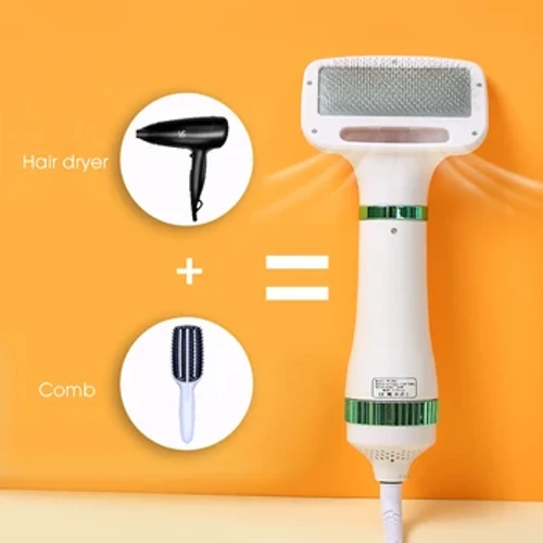 Pengering Rambut Hewan Peliharaan 2 dengan Sikat Slicker Grooming untuk Sikat Kucing dan Anjing Profesional Home Grooming Furry Drying Portable Dog Blower