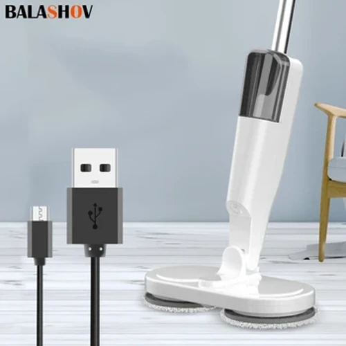 Elektresch Waassermop Cleaner Machine 360 ​​° Rotéierbar Spin Botz Mop Press Naass an Dréchen Benotzung Hand Push Haushaltsbuedemreinigung