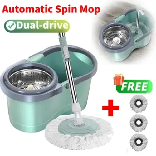 Automatesch Eemer a Mop mat Spin Haushaltsreinigungsbürste Mop Biesem Botzen Buedem Kichen Handheld Mop mat Eemer