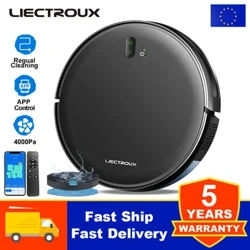 Combo aspirator robot LIECTROUX L200 și mop umed, cartografiere inteligentă, aplicație WiFi, 4KPa, motor fără perii, ideal pentru păr de animale de companie, covor, podea
