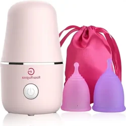 Glanhawr stêm Cwpan Mislif Cludadwy Gyda 2PCS Cwpanau Mislif Silicôn Cwpanau Cyfnod Steamer Glân Tymheredd Uchel Pecyn Golchi Berwi