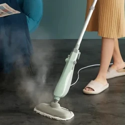 220 V, 1000 W, 240 ml Dampfmopp, Haushaltsmopp, Hochtemperatur-Sterilisations-Milbenentfernungsreiniger, 15 s schnelles Aufheizen, visueller Wassertank
