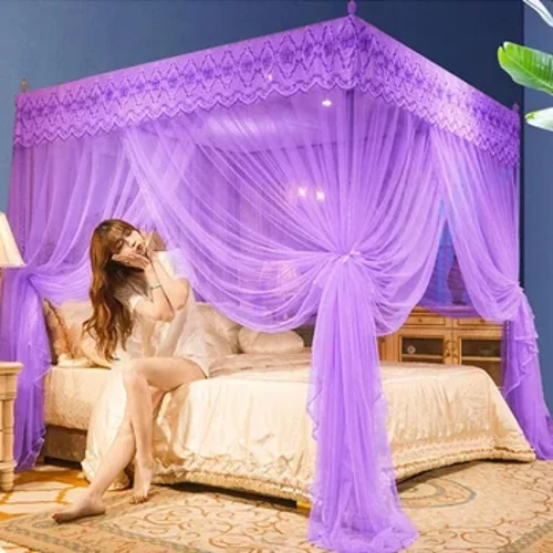 Lace Lace Pleated Namu Namu no ka Bed Square Romantic Princess Queen Size Double Bed up Canopy Luxury Msquito Tent Mesh
