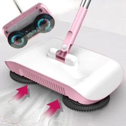 Нов Hand Push Sweeper Magic Broom Dustpan Set Broom Robot Прахосмукачка Mop Машина за метене Инструмент за мокро и сухо почистване с двойна употреба