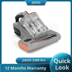 JIGOO S300 Pro Glanhawr Gwiddon Clyfar Cwpan Deuol Synhwyrydd Gwiddon Llwch 13KPa Tech Ultrasonic Gwresogi Aml-gyfeiriad 99.9% Tynnu Gwiddonyn