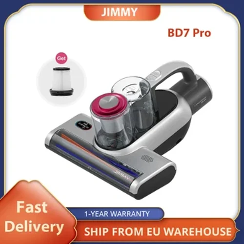 Odkurzacz przeciw roztoczom JIMMY BD7 Pro, wlot ssący 245 mm, bezprzewodowy podwójny kubek, pojemnik na kurz 0,5 l, inteligentny czujnik kurzu, wyświetlacz LED