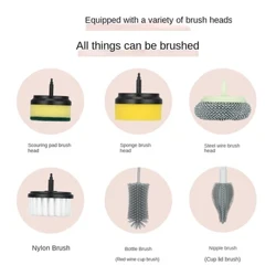 Fa'aeletise fa'amamaina ulu pulumu Rechargeable Kitchen Bathtub Tile Professional Cleaning Brushes