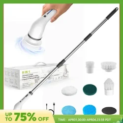 8-i-1 Multifunctional Electric Cleaning Brush USB Charging Bathroom Wash Brush Kitchen Cleaning Tool Hoʻomaʻemaʻe Hale