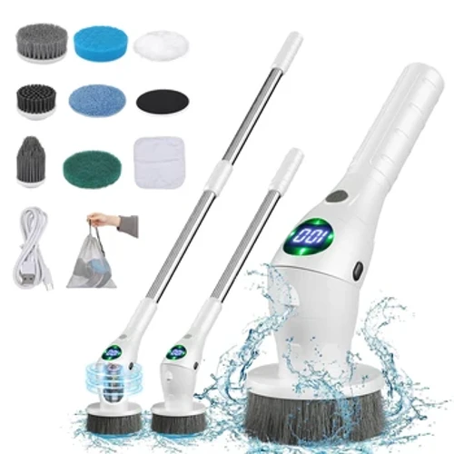 Bàn Chải Làm Sạch Điện 8 Trong 1 Đa Năng Gia Đình Không Dây Xoay Bàn Chải Làm Sạch Cho Phòng Tắm Nhà Bếp Windows Vệ Sinh