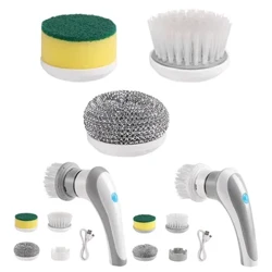 Brush Maʻemaʻe Uila Multifunctional Hand Scrubber Brush 360 Degree Rotation 3 Poʻo Brush Poʻo Kichen Mea Hana
