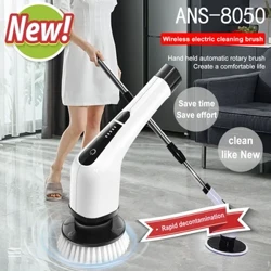 Điện 7 Trong 1 Làm Sạch Turbo Chà Bàn Chải Đa Năng Tay Cầm Dài Không Dây Quay Chà Bàn Chải Cọ Rửa Làm Sạch Phòng Tắm Accessorie