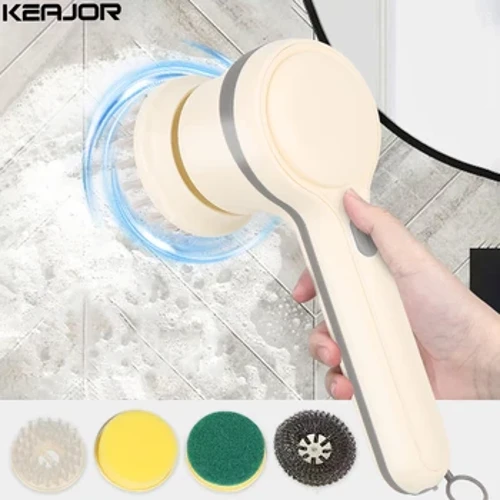 Elektrikli Temizleme Fırçası Çok Fonksiyonlu Elektrikli Banyo Döner Temizleme Ev Kablosuz Temizleme Fırçası Mutfak Tuvalet için