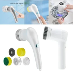Bàn chải điện không dây Máy chà sàn điện đa chức năng 360 độ cầm tay với 4 đầu cho công việc nội trợ Cửa sổ phòng tắm