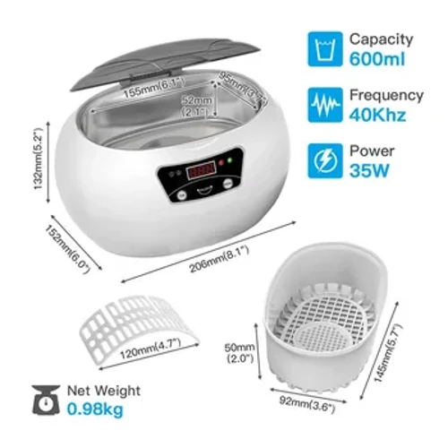 Skymen Household Ultrasonic Bath 600ml Ultrasonic Cleaner 35W Ultrasound Tank Taimi Degas Mo Nail Manicure Mama