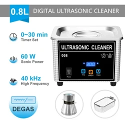60W 800ml Glanhawr Ultrasonic Amserydd Bath Emwaith Brwsiwch Sbectol Triniaeth Cerrig Torwyr Rhannau Razor Deintyddol Uwchsain Sonig
